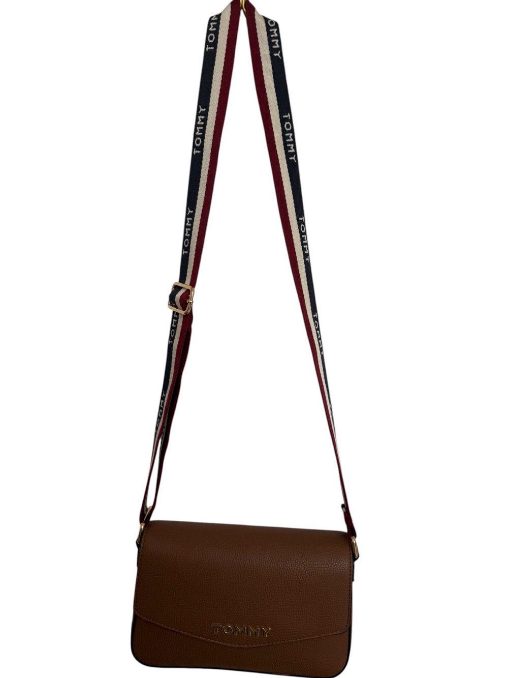 Tommy Hilfiger Brown Crossbody with Signature Webbing Strap